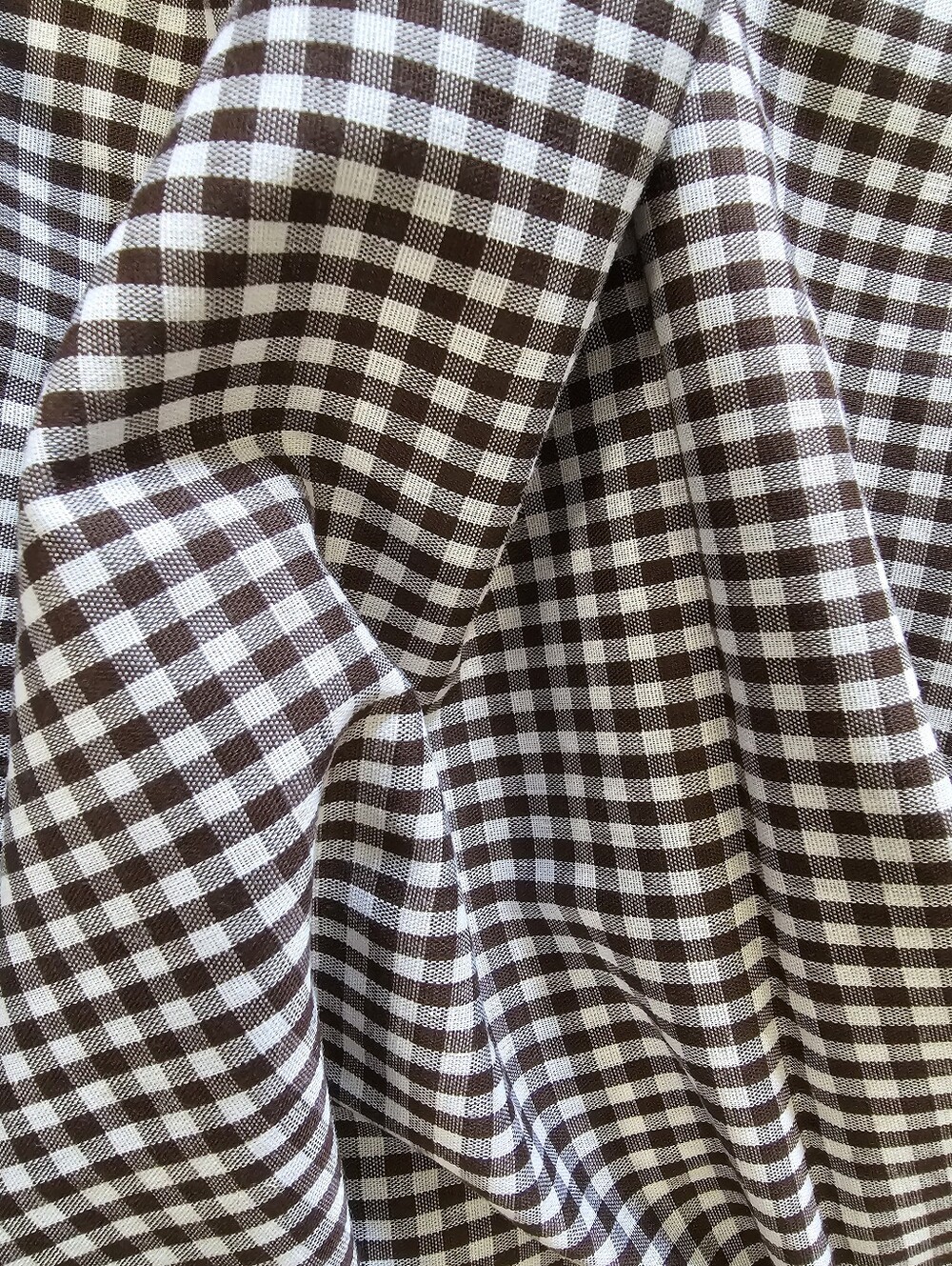 Brown and White Gingham Fabric 2 Yards by 44 Inches Wide 1/8 Inch Scale